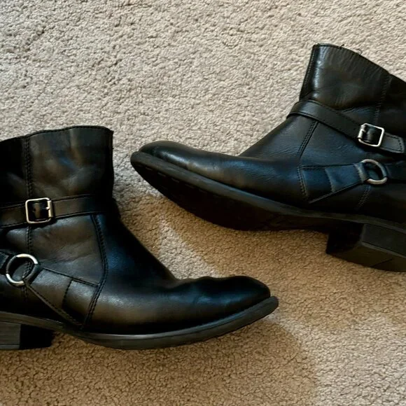 Remonte Black Leather Ankle Boots sz 39 - Picture 4 of 8